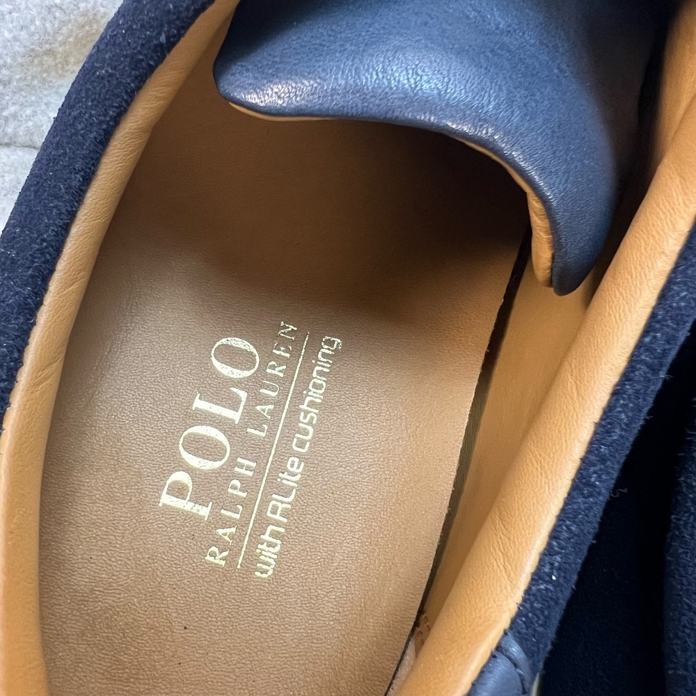 Polo Ralph Lauren Men’s Camilo II Blue Suede Leather Trainers Sneakers Preppy 11 - Picture 11 of 16